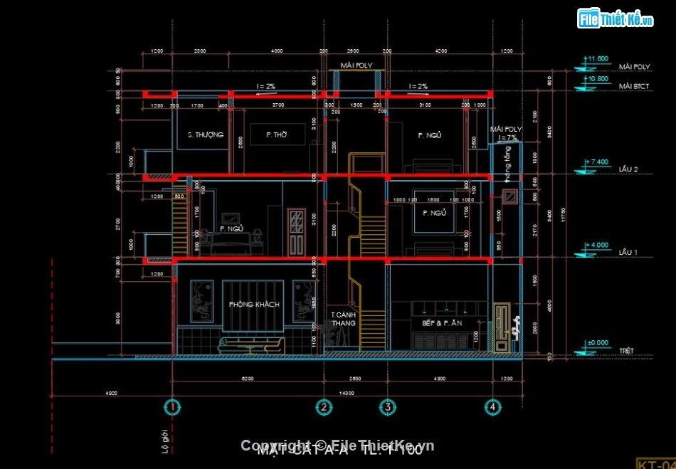 kiến trúc nhà phố 3 tầng,file cad nhà phố 3 tầng,bản vẽ nhà phố 3 tầng,Thiết kế nhà phố